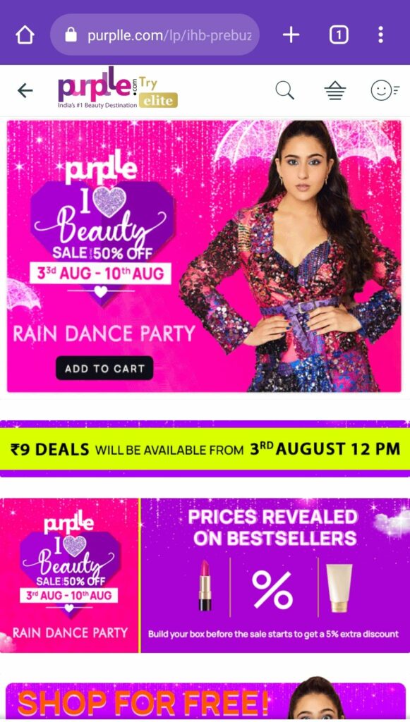 Purplle Rs.9 Sale - Order Deals @ Just ₹9 | Maha Loot