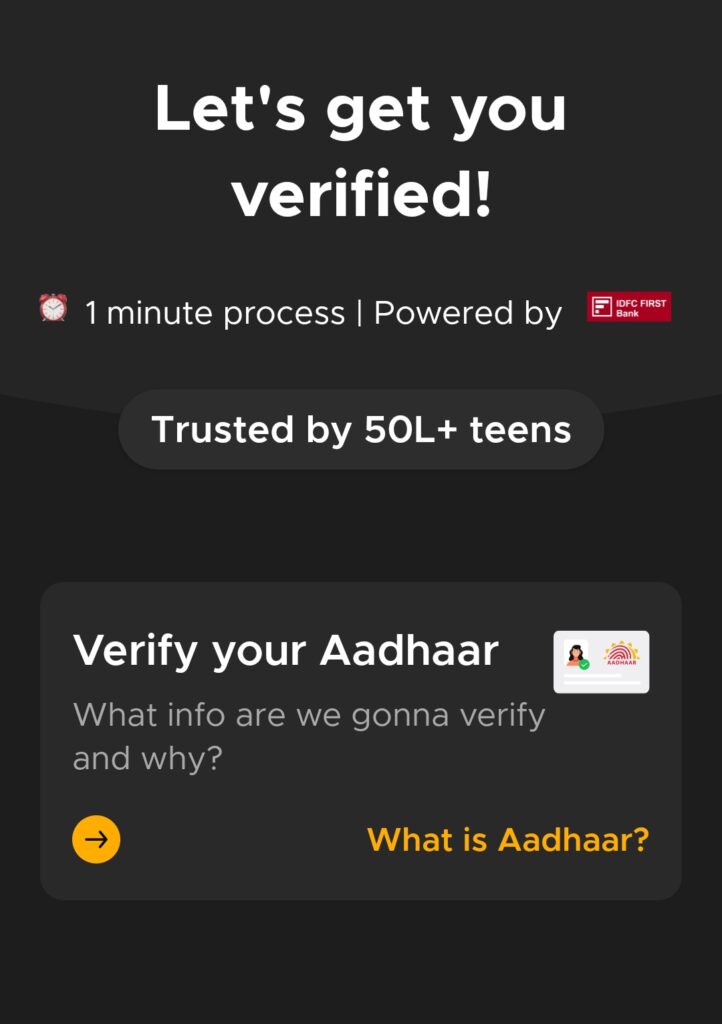 FamPay KYC Verification Aadhaar