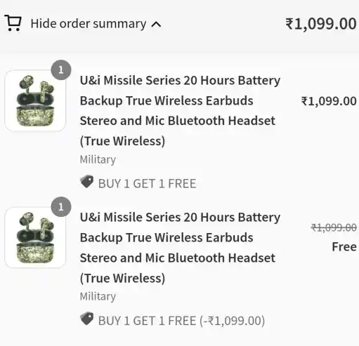 U&I Earbuds @ ₹1099 | Buy 1 Get 1 FREE | No Coupon