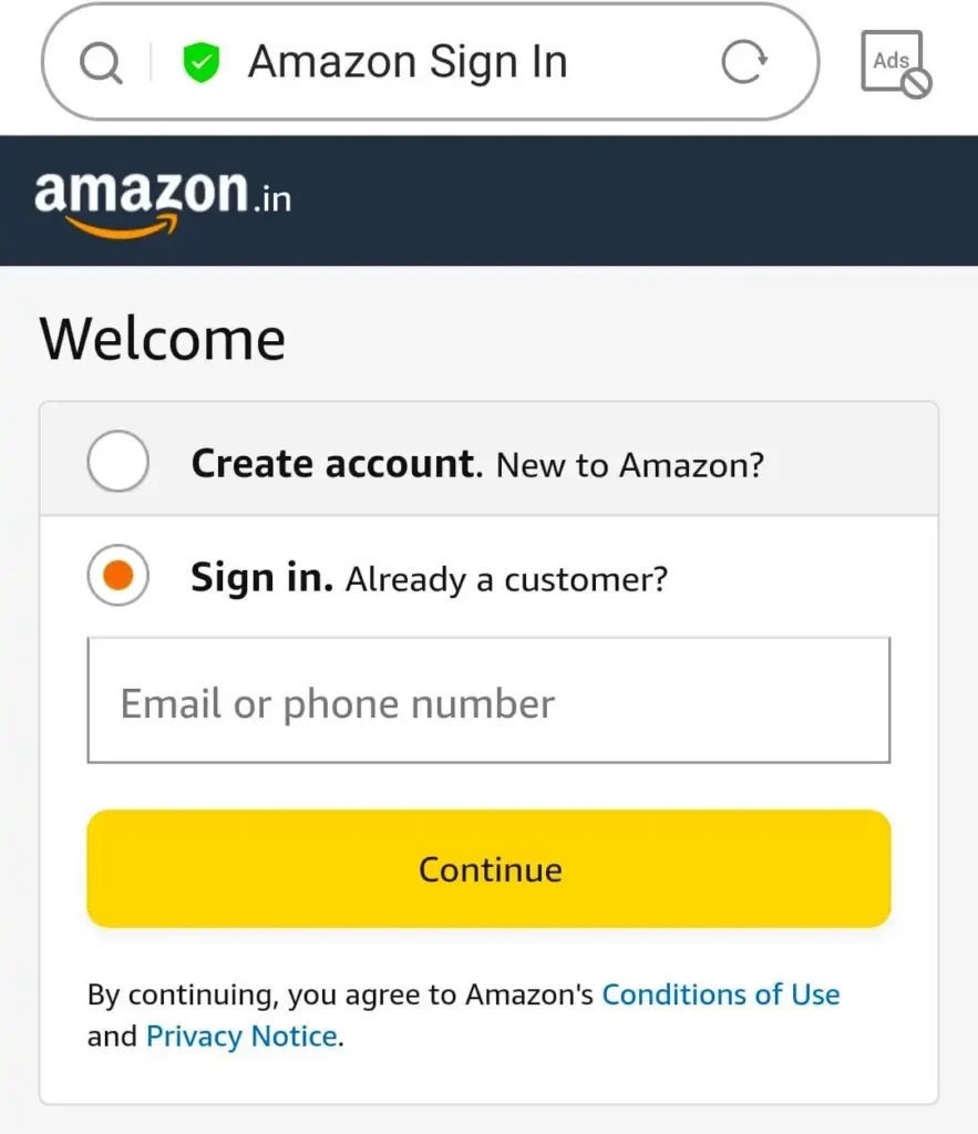 amazon sign in