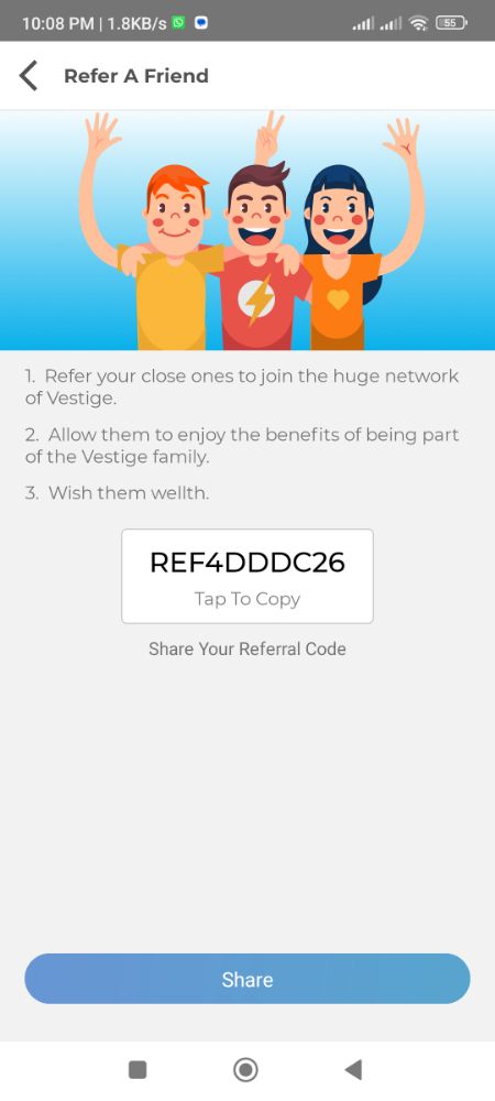 9. Refer Earn from Vestage Referral Program