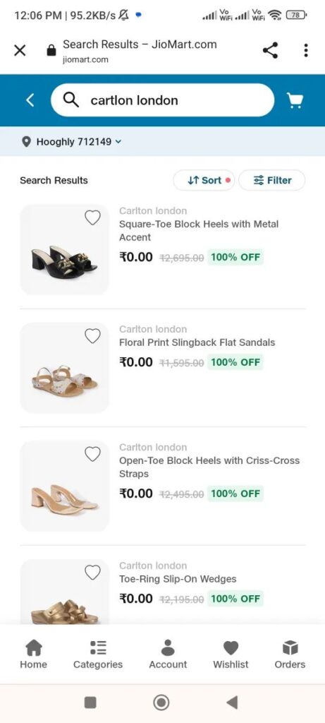 JioMart Loot — Rs.2000 Sandals for FFRE