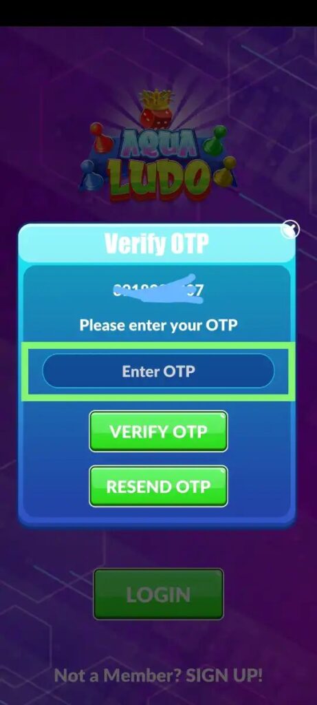 ludo Verify Phone Number OTP